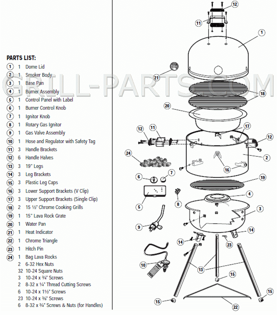 Brinkmann Smoke N Grill 810 5600 0 parts FREE Shipping