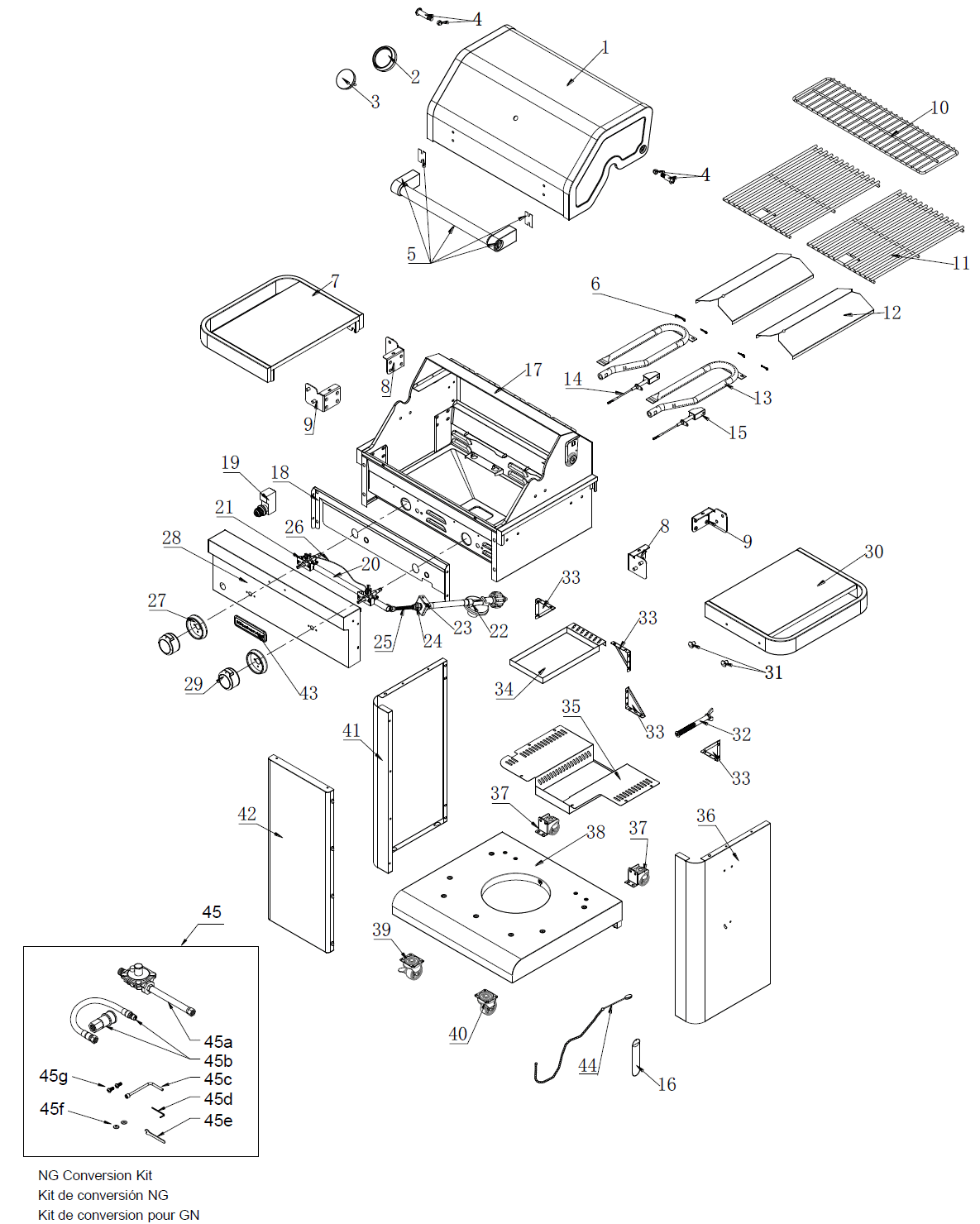 Replacement Grill Parts for KitchenAid 720-0891D