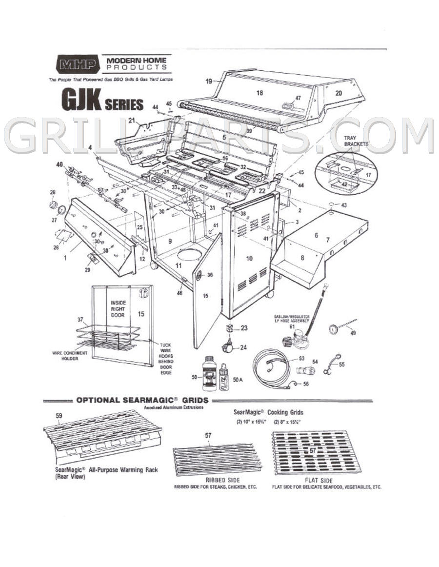 MHP GJK gas BBQ grill parts FREE ship