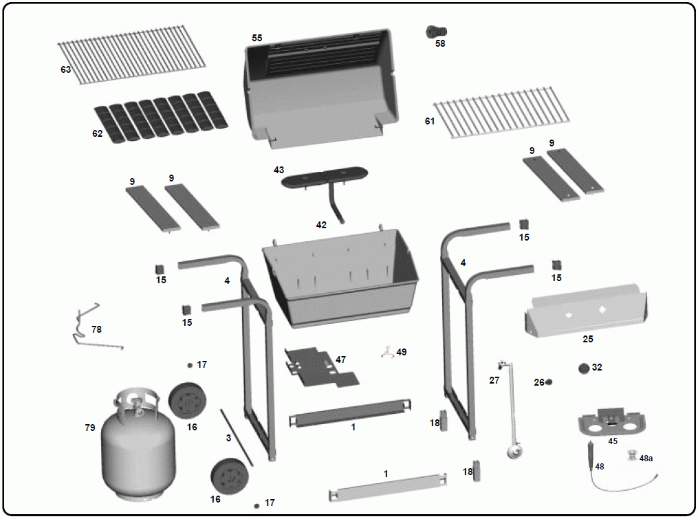 Patio Master Pg4202w Replacement Grill Parts Free Ship